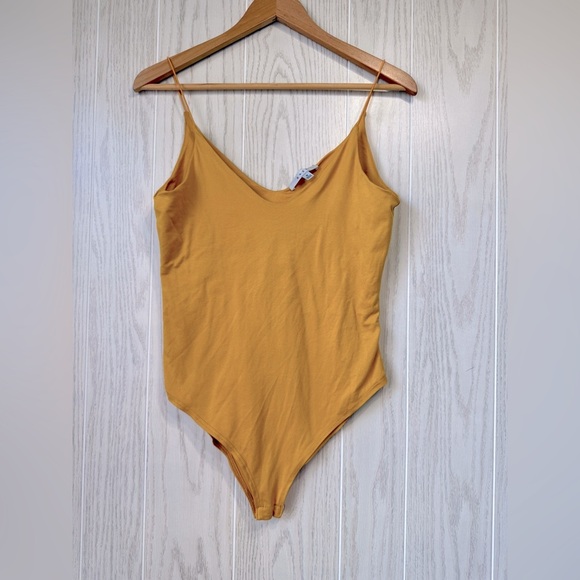 Gaze Mustard Bodysuit with Spaghetti Straps - Size M (Excellent Used Condition) - Picture 1 of 3